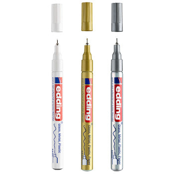 Marcador Permanente Fino Edding 780 0,8mm 3 Cores 3un