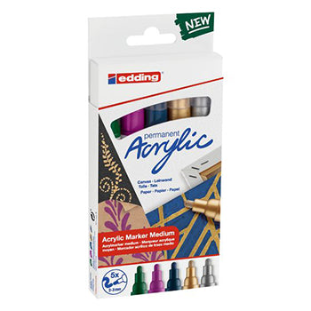 Pack Iniciação Acrílico Edding 5100 Metálico