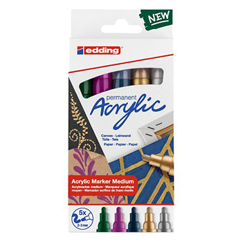 Pack Iniciação Acrílico Edding 5100 Metálico