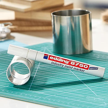 Marcador Permanente Grosso Edding 8750 2-4mm Branco 1un
