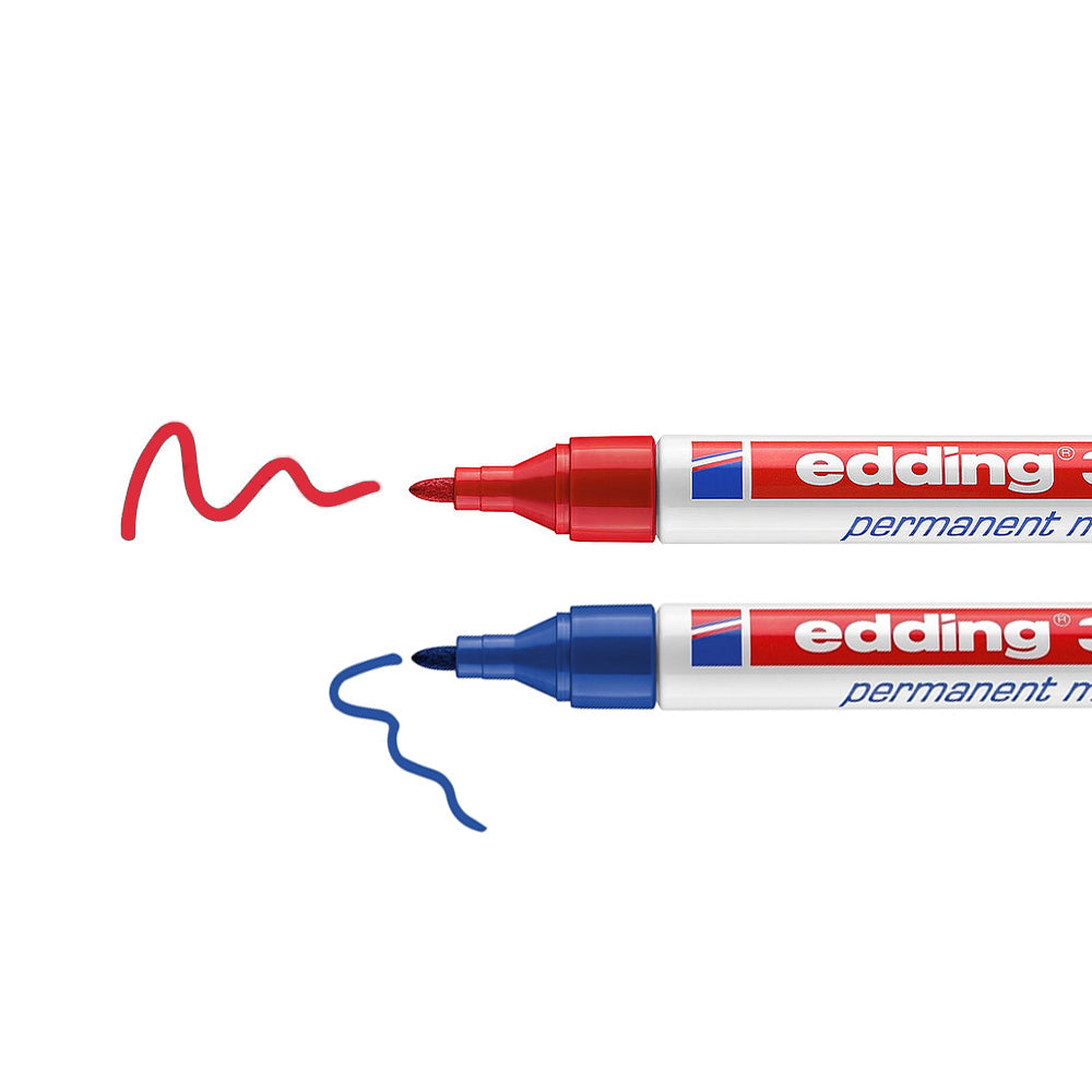 Marcador Permanente Grosso Edding 3000 Azul/Vermelho Blister