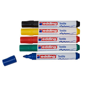 Marcador Tecidos Edding 4500 2-3mm 5 Cores 5un