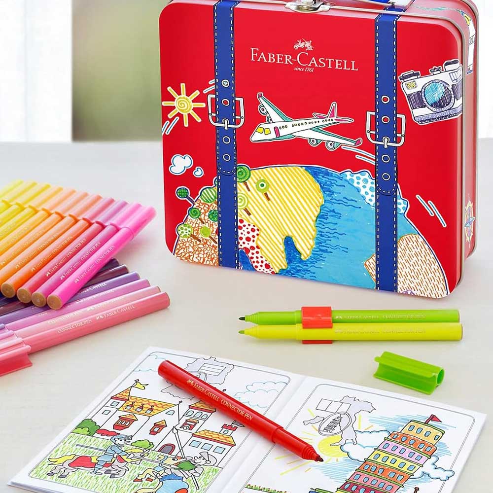 Marcador Feltro Faber Castell Connector Viagens 40un