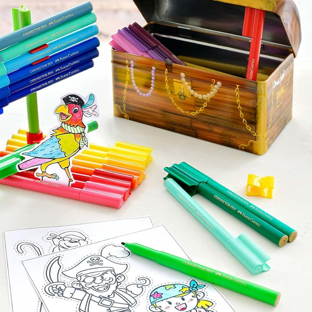 Marcador Feltro Faber Castell Connector Tesouro 33un