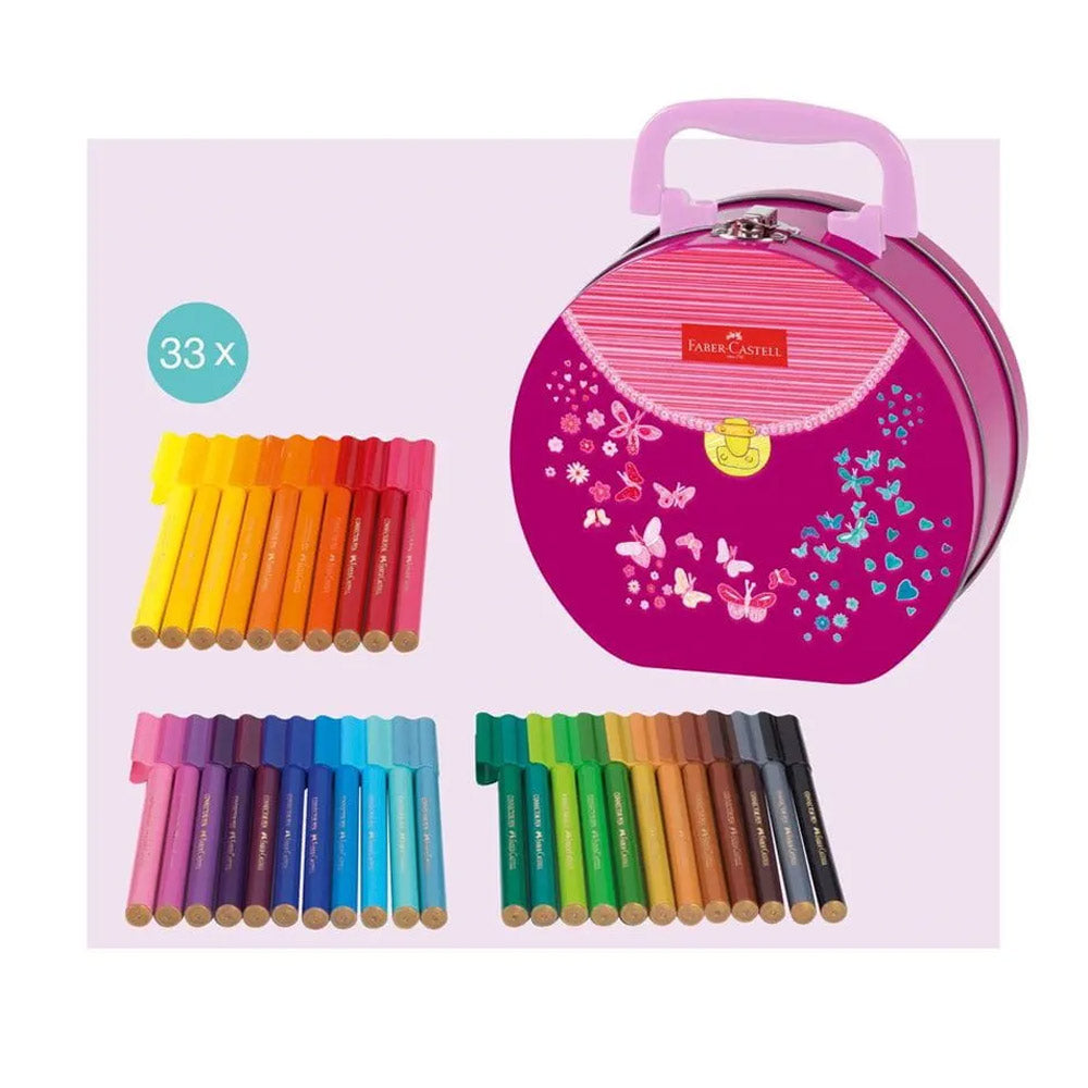Marcador Feltro Faber Castell Connector Mala Borboletas 33un