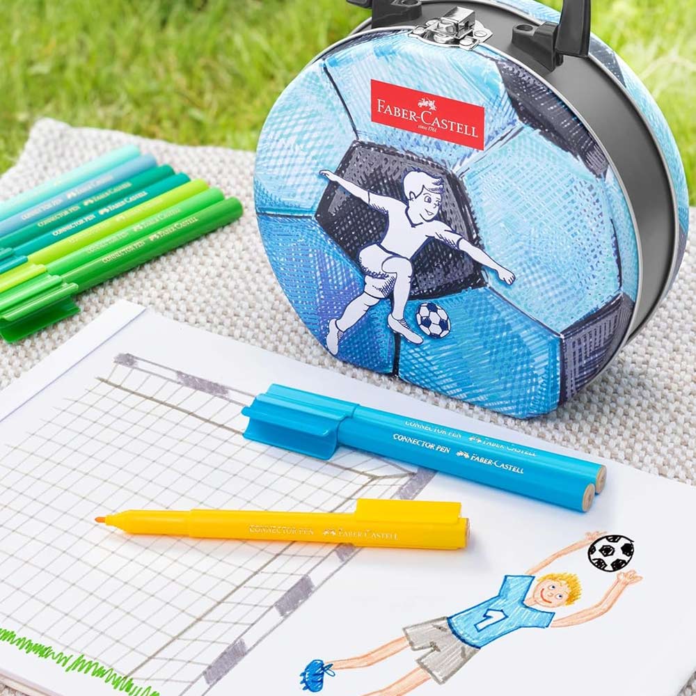 Marcador Feltro Faber Castell Connector Mala Futebol 33un