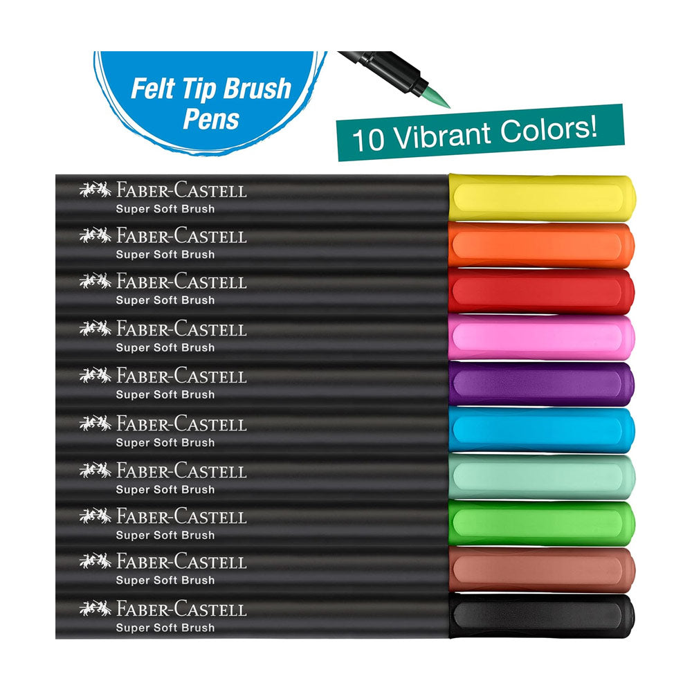 Marcador Feltro Faber Castell Black Edition Ponta Pincel 10x