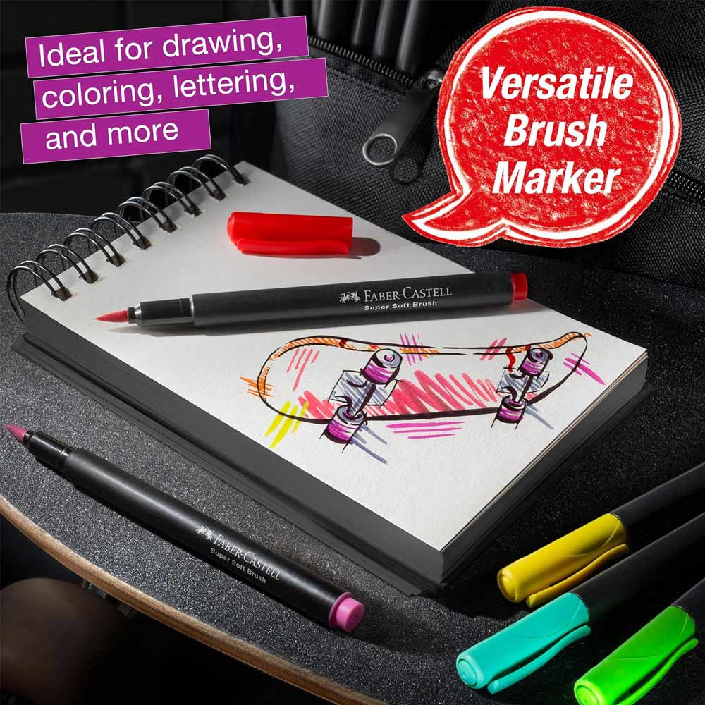 Marcador Feltro Faber Castell Black Edition Ponta Pincel 10x
