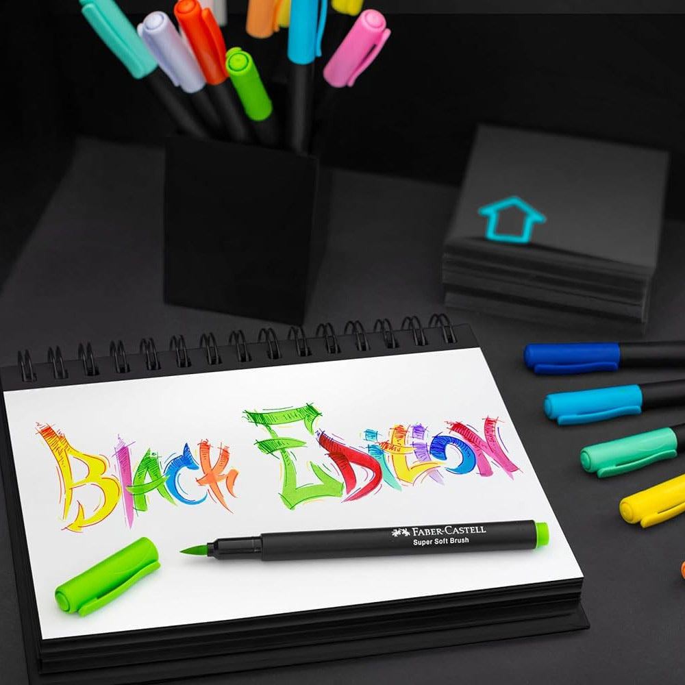 Marcador Feltro Faber Castell Black Edition Ponta Pincel 20x