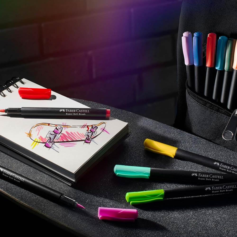 Marcador Feltro Faber Castell Black Edition Ponta Pincel 20x