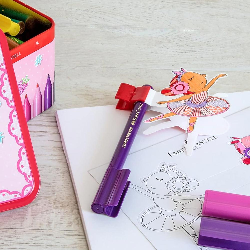 Marcador Feltro Faber Castell Connector Mala Bailarina 33un