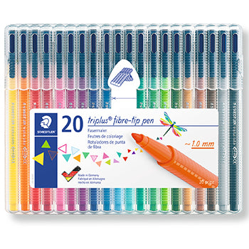 Marcador Feltro Staedtler Triplus 323 Estojo Box 20 cores