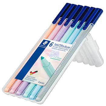 Marcador Feltro  06un Staedtler Triplus 323 Estojo Box Paste