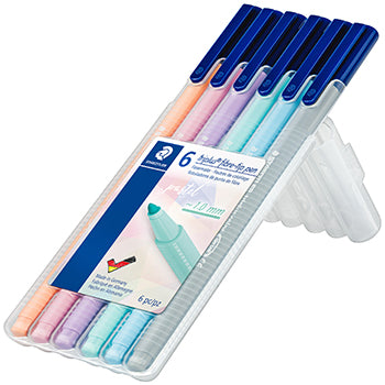 Marcador Feltro  06un Staedtler Triplus 323 Estojo Box Hygge