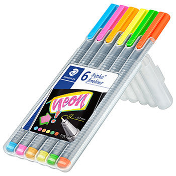 Marcador Fino Staedtler Triplus 334 0,3mm 6 Cores Neon 6un