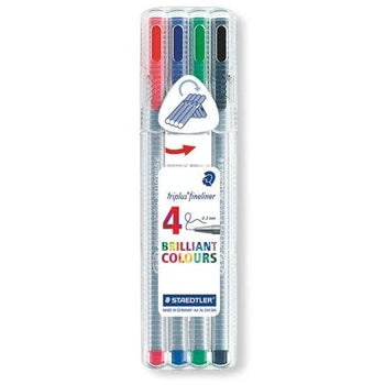 Marcador Fino Staedtler Triplus 334 0,3mm 4 Cores 4un
