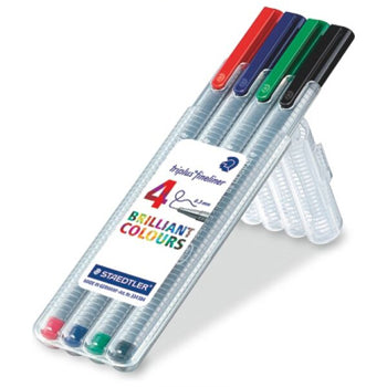 Marcador Fino Staedtler Triplus 334 0,3mm 4 Cores 4un