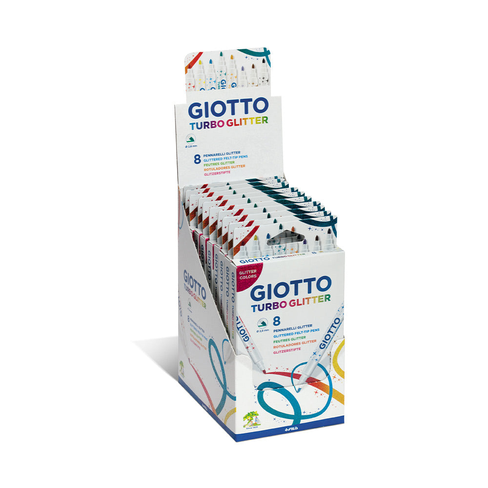 Marcador Feltro  08un Giotto Turbo Glitter