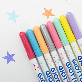 Marcador Feltro  08un Giotto Turbo Glitter Pastel