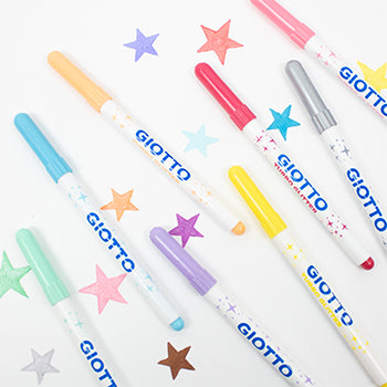 Marcador Feltro  08un Giotto Turbo Glitter Pastel