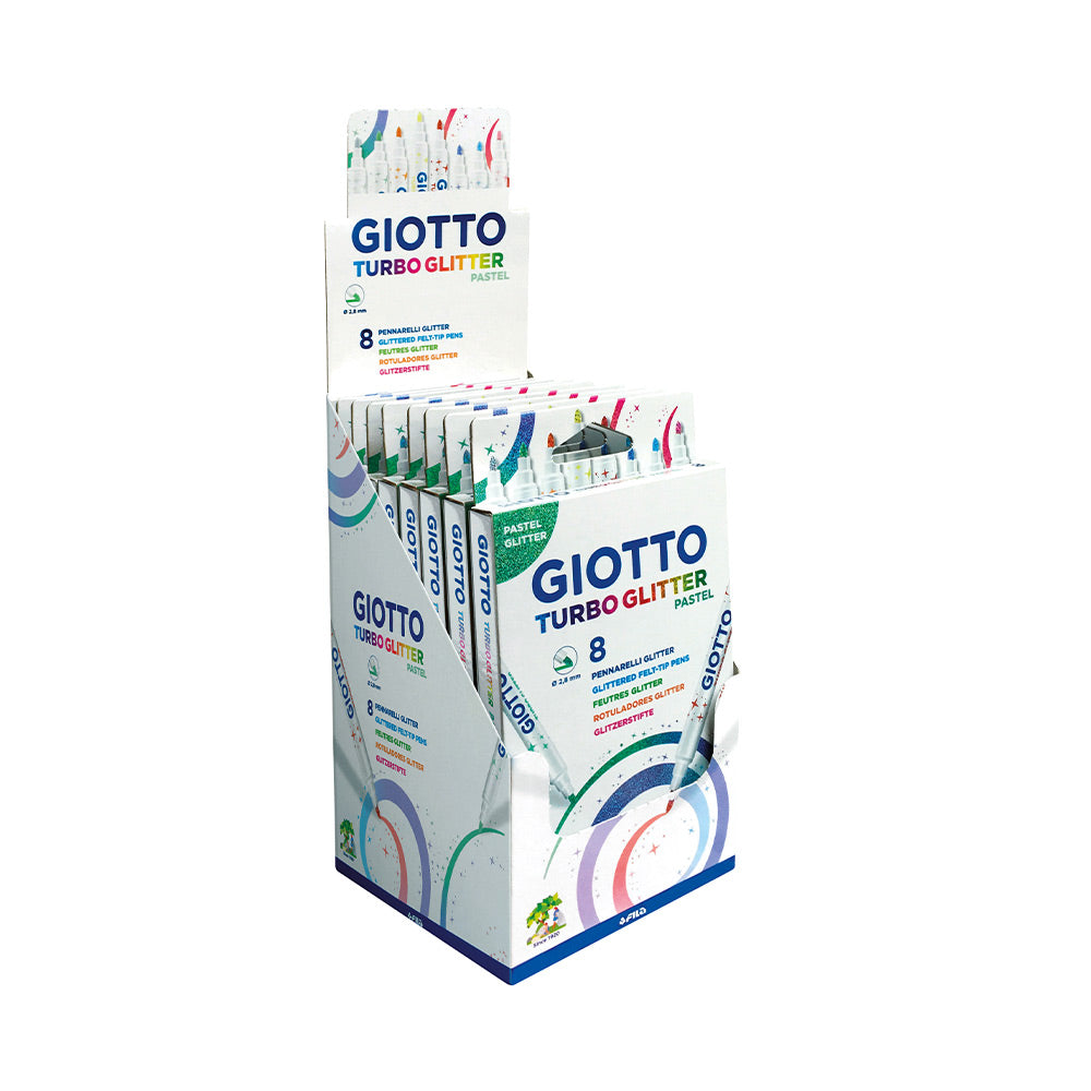 Marcador Feltro  08un Giotto Turbo Glitter Pastel