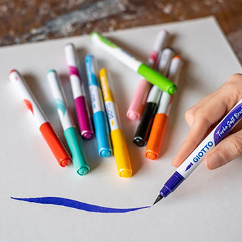 Marcador Feltro Aguarelável Giotto Turbo Soft Brush 10 Cores