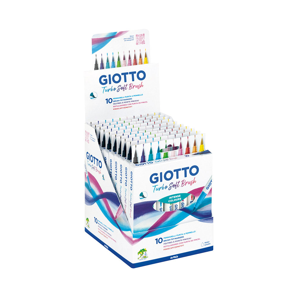 Marcador Feltro Aguarelável Giotto Turbo Soft Brush 10 Cores