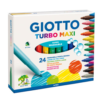 Marcador Feltro 24 Giotto Turbo Maxi 24 Cores