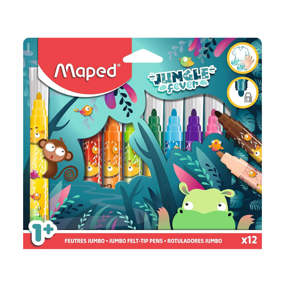 Marcador Feltro Maped Jungle Fever Jumbo 12un
