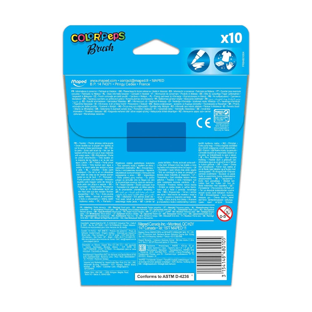 Marcador Feltro 010un Maped Color Peps Brush