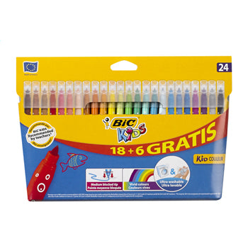 Marcador Feltro 024un (18+6) Bic Kids Couleur