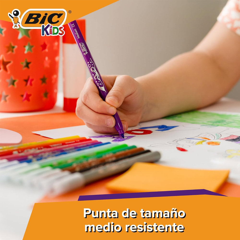 Marcador Feltro 024un (18+6) Bic Kids Couleur