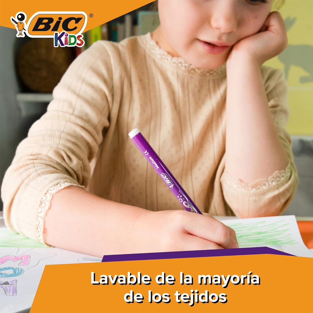 Marcador Feltro 024un (18+6) Bic Kids Couleur
