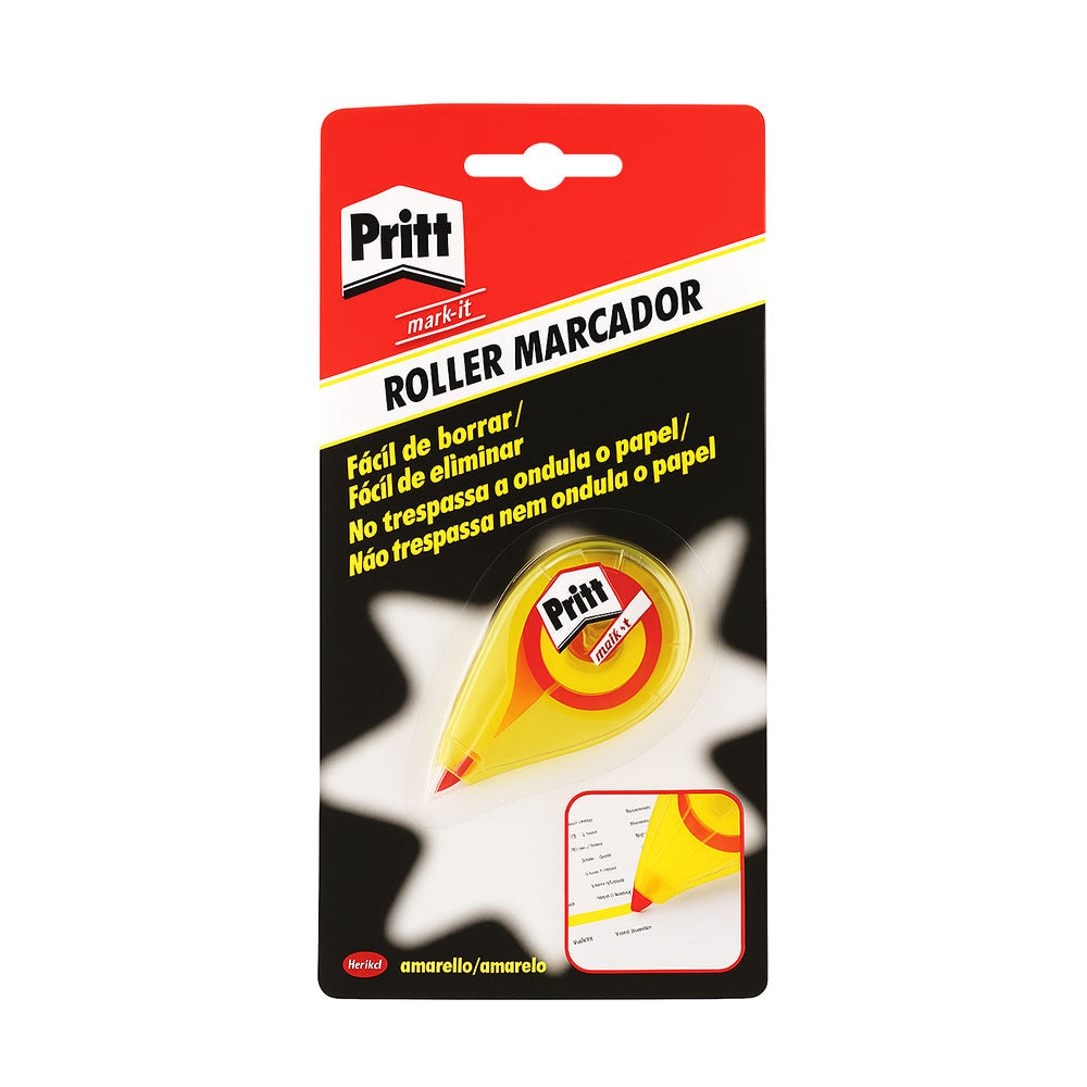 Marcador Fluorescente Amarelo Roller 6m Pritt 1un