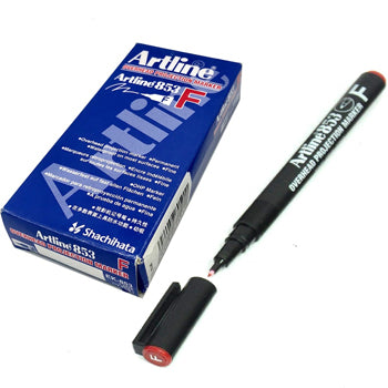 Marcador Permanente Fino Artline 853 0,5mm Vermelho 12un