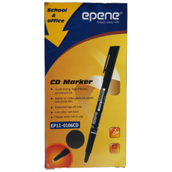 Marcador Permanente Fino Epene 0106CD 0,6mm Preto 1un
