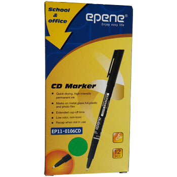 Marcador Permanente Fino Epene 0106CD 0,6mm Verde 1un