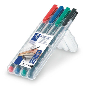 Marcador Permanente Fino Lumocolor 318 0,6mm 4 Cores 4un