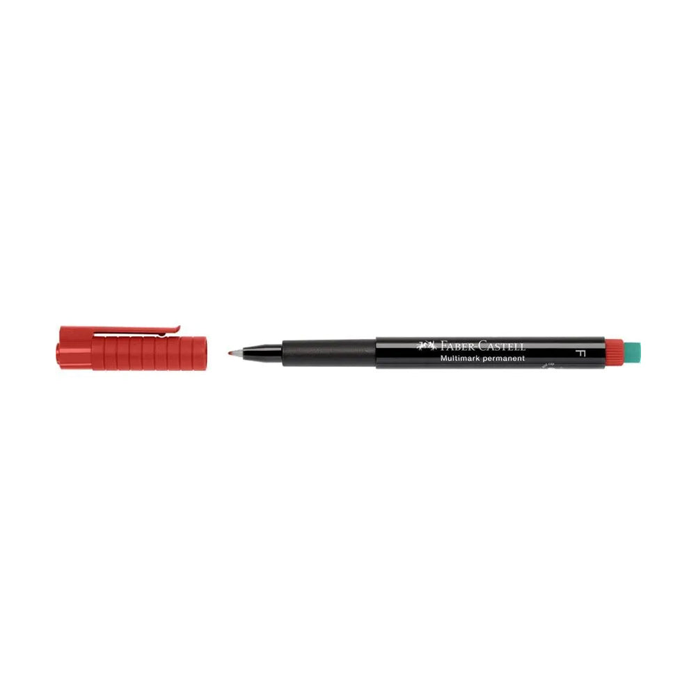 Marcador Permanente Fino Faber-Castell 0,7mm Vermelho 1un