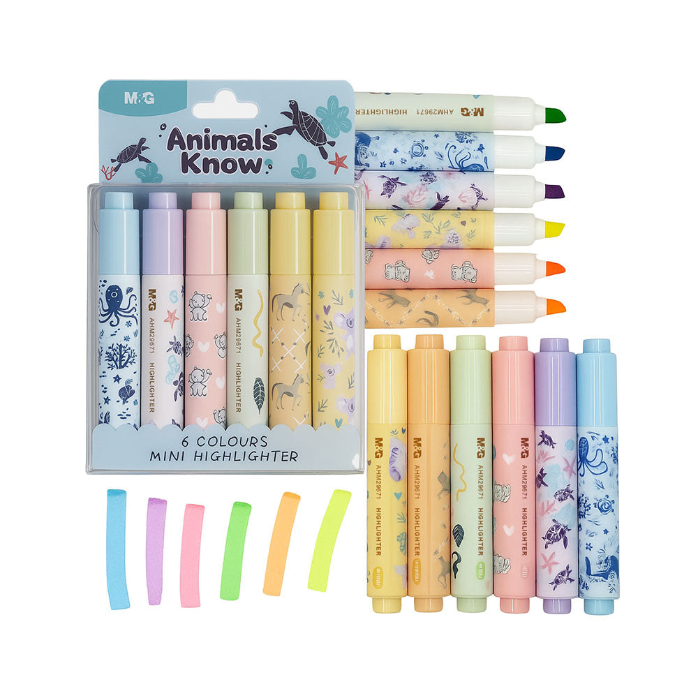 Marcador Fluorescente Animals Know 6 Cores 6un