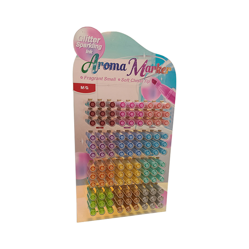 Marcador Aroma Glitter Expositor 324un