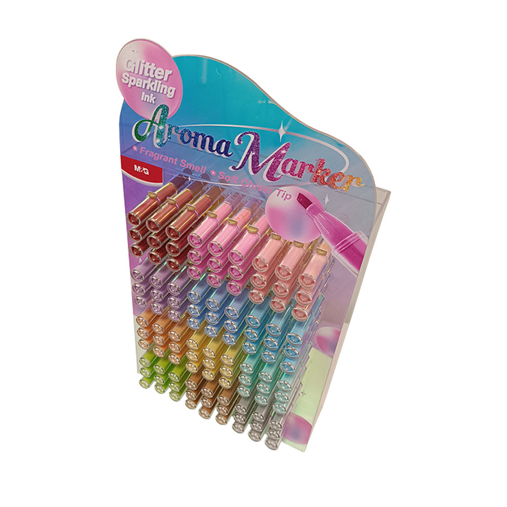 Marcador Aroma Glitter Expositor 324un