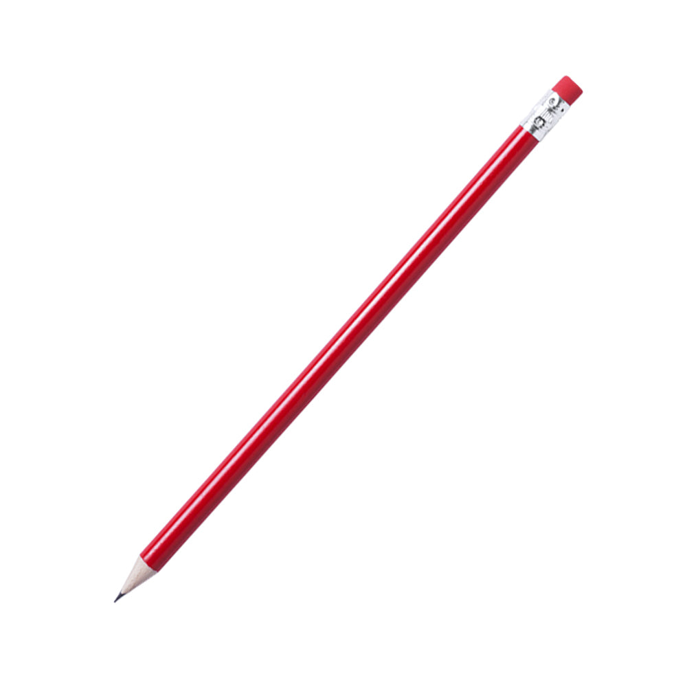 Lápis Grafite Melart Vermelho com Borracha Vermelha 1un