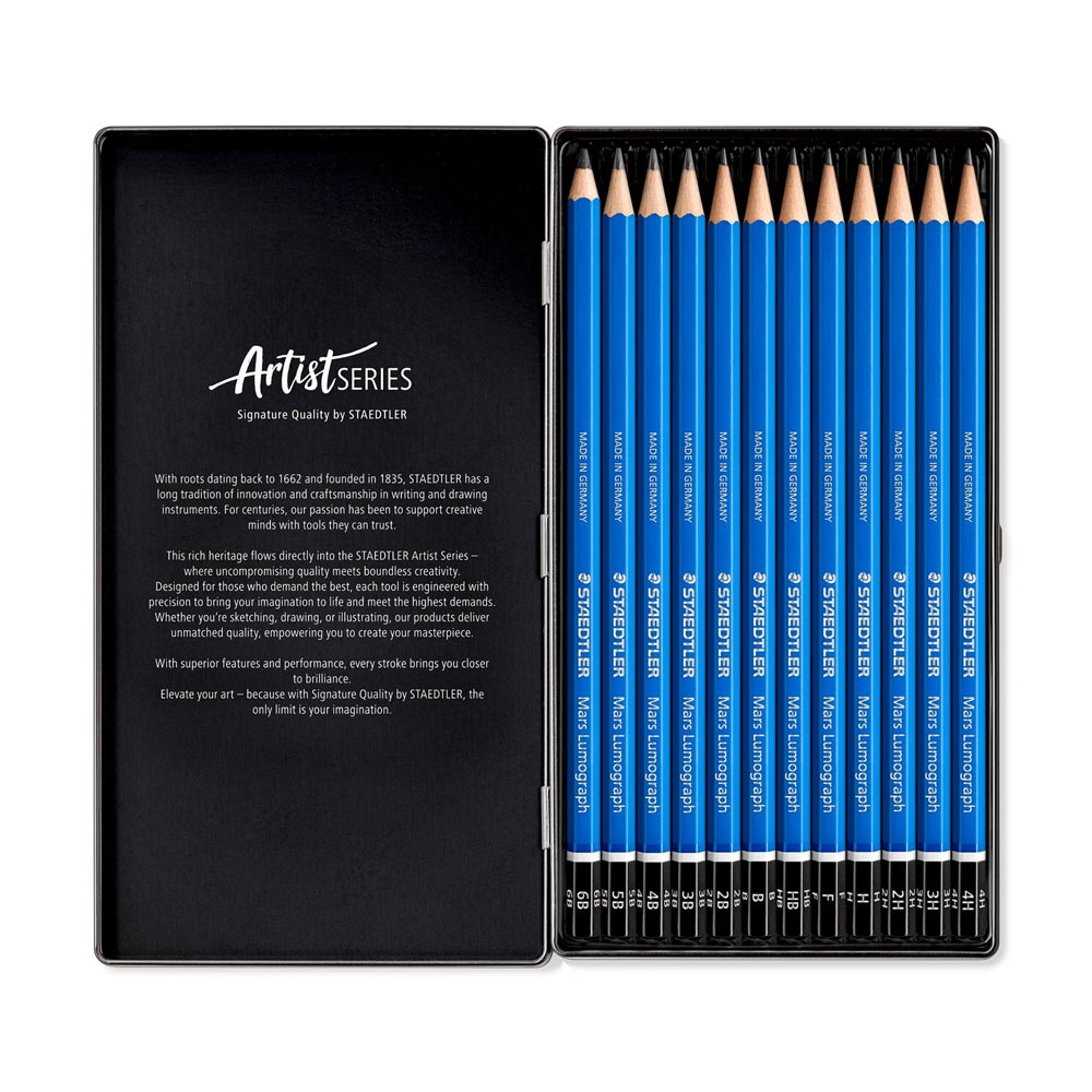 Lápis Grafite 100 G12 STAEDTLER Mars Lumograph Cx Metal 12un