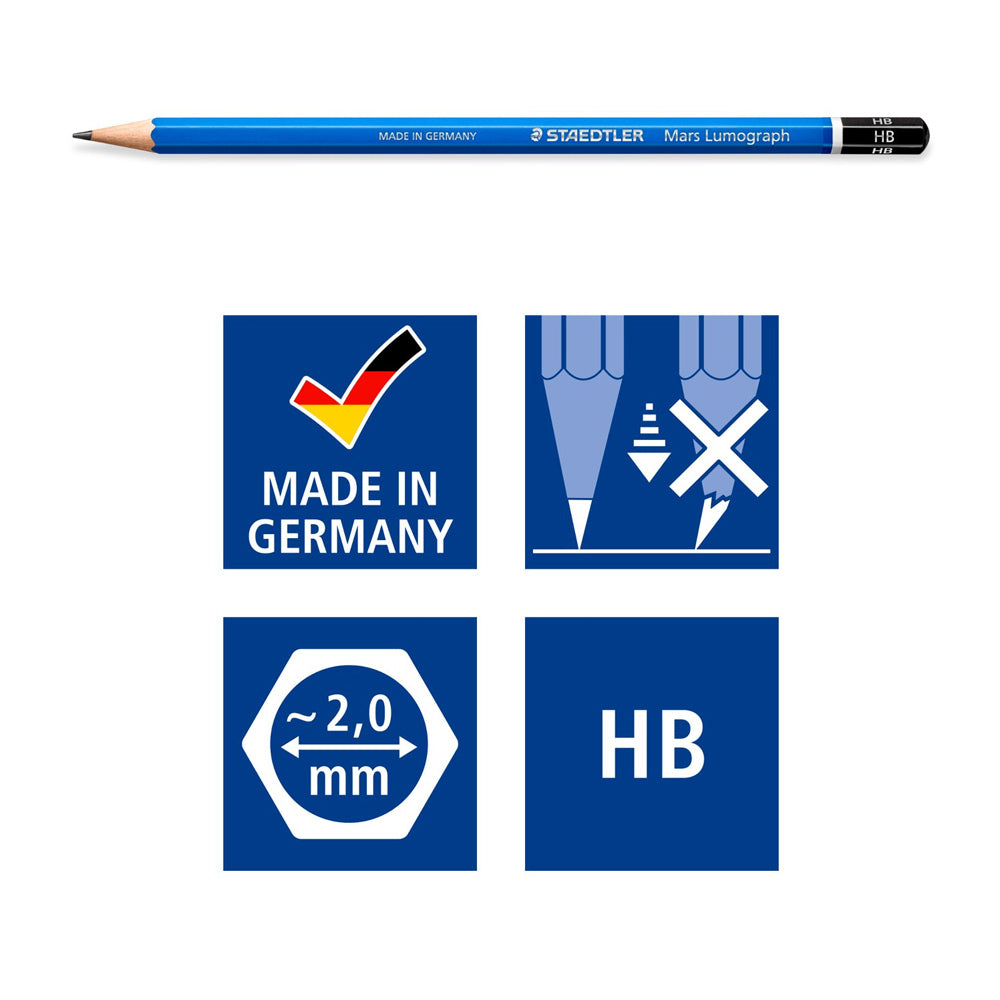 Lápis Grafite 100 G12 STAEDTLER Mars Lumograph Cx Metal 12un