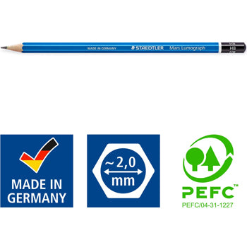 Lápis Grafite 100 G12 STAEDTLER Mars Lumograph Cx Metal 12un