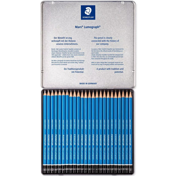 Lápis Grafite 100 G24 STAEDTLER Mars Lumograph Cx Metal 24un
