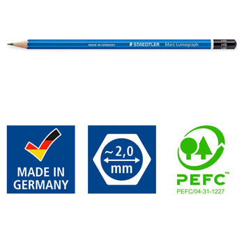 Lápis Grafite 100 G24 STAEDTLER Mars Lumograph Cx Metal 24un