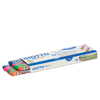 Lápis Grafite Nº2-HB Giotto Matita c/Borracha Cx 12un