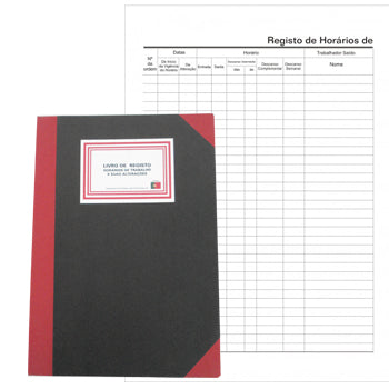 Livro Ponto Registo de Horário Trabalho e Alterações